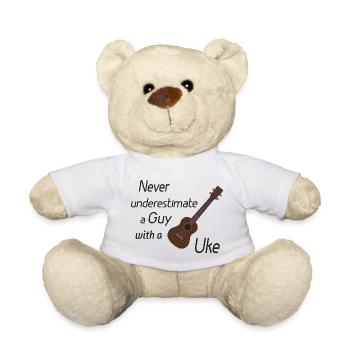 Ne sous-estimez jamais un gars avec un uke ! noir - Nounours - blanc - Devant
