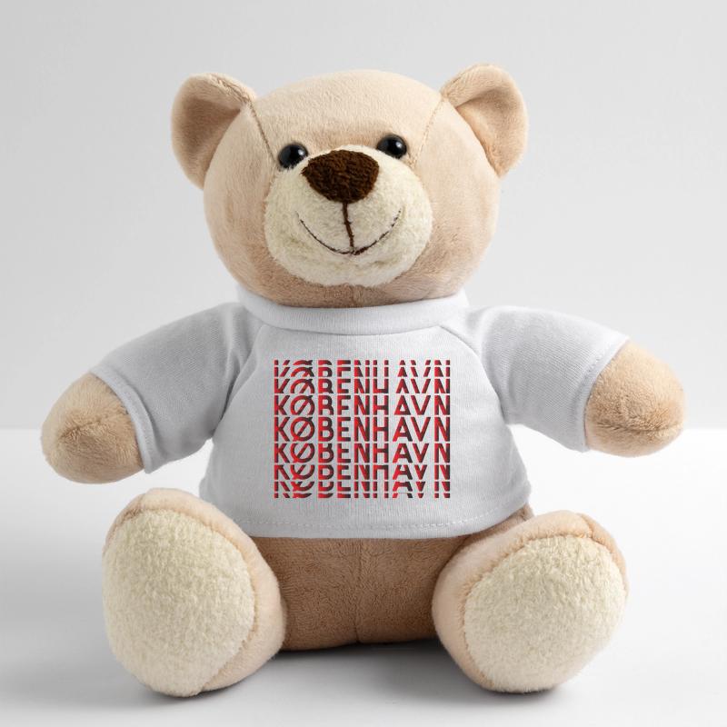 Copenhagen Neon Typography Pattern Teddy Bear