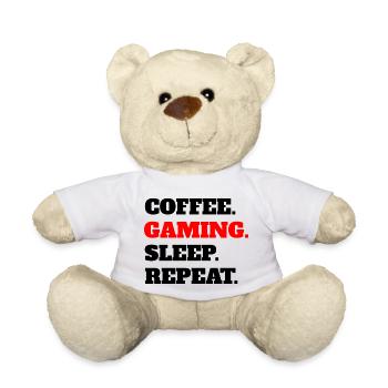 Gamer Geschenk Gaming lustige Zocker Spruch Zocken - Teddy - Weiß - Vorne