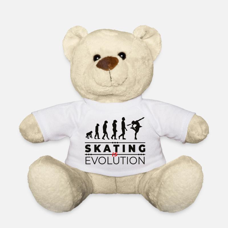 Skating is evolution - Message Humor Parodie - Teddy - Weiß
