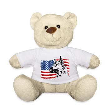 MALINOIS BELGE Amérique Flag Dogs Wilsigns - Nounours - blanc - Devant