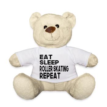 Eat Sleep Roller Skating Repeat - Teddy Bear - white - Front