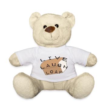 Live laugh loaf witziger Spruch Brot und Nacken - Teddy - Weiß - Vorne