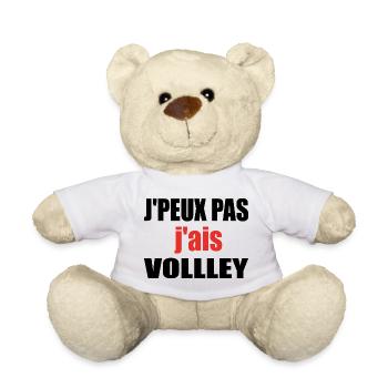 J Peux Pas J Ai Volley Volleyball Humour - Nounours - blanc - Devant