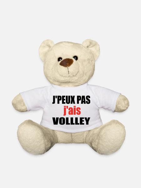 J Peux Pas J Ai Volley Volleyball Humour - Nounours - blanc