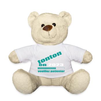 Tonton En 2023 Veuillez Patienter - Nounours - blanc - Devant