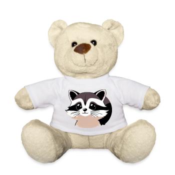 Ratons laveurs Mignon Dessin Animé Raton laveur 20 - Nounours - blanc - Devant