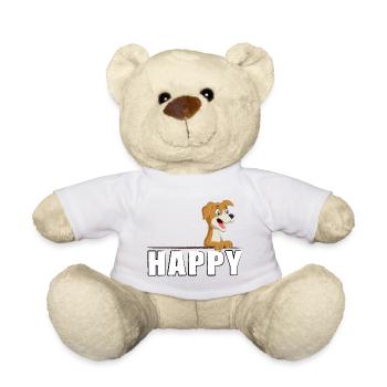Dog Dog Puppy HAPPY - Teddy Bear - white - Front