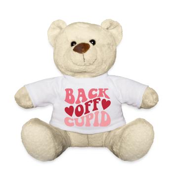 Back off Cupid - Valentine Love - Teddy Bear - white - Front