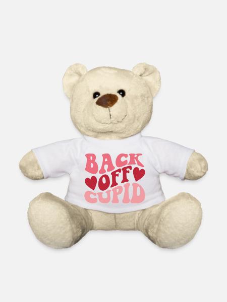 Back off Cupid - Valentine Love - Teddy Bear - white