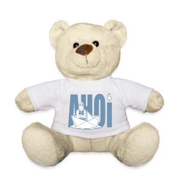 Ahoi - Sei gegrüßt vom Matrosen und seiner Möwe - Teddy - Weiß - Vorne
