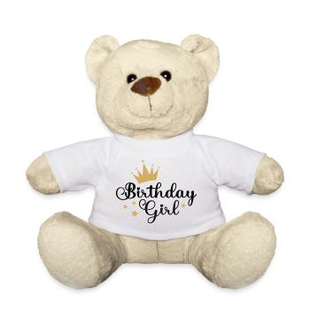 Fille d’anniversaire - Nounours - blanc - Devant
