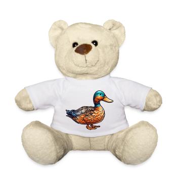 A very beautiful duck as a feathered poultry - Teddy Bear - white - Front