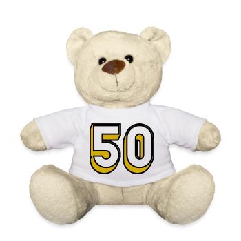 50. BIRTHDAY. HAPPY BIRTHDAY - Teddy Bear - white - Front