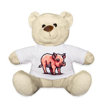 Minimaliste beau petit cochon - Nounours - blanc - Devant