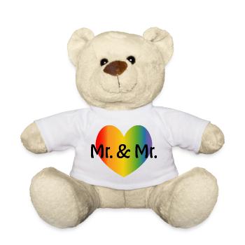 Rainbow Mr et Mr 2 cœur arc-en-ciel - Nounours - blanc - Devant
