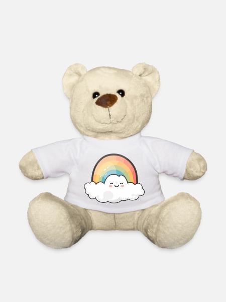 Cloud 'n' Rainbow - Teddy Bear - white