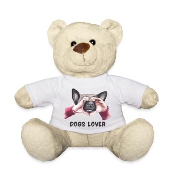 Berger Allemand avec Coeur LIebe Chiens Amoureux des animaux - Nounours - blanc - Devant