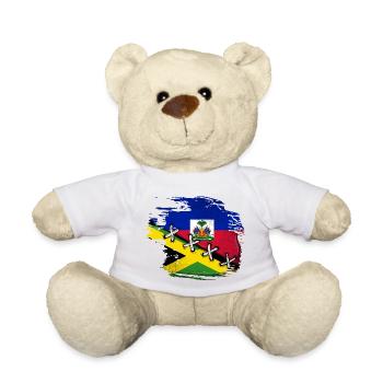 Haiti Haitian Jamaica Combination I Gift - Teddy Bear - white - Front