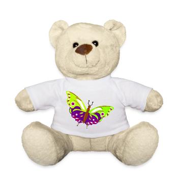 Mehrfarbige Schmetterlingsillustration - Teddy - Weiß - Vorne