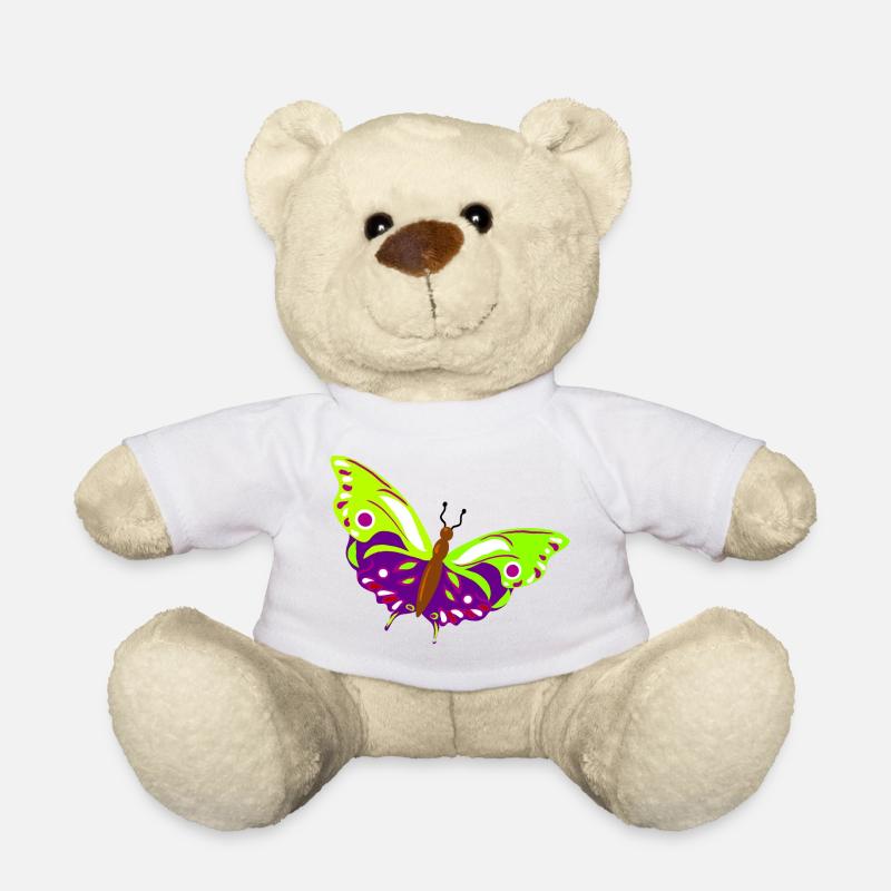 Mehrfarbige Schmetterlingsillustration - Teddy - Weiß