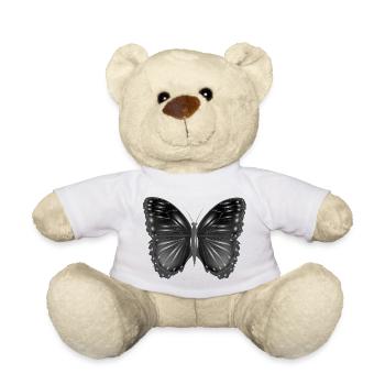 black fantasy butterfly with highlights - Teddy Bear - white - Front