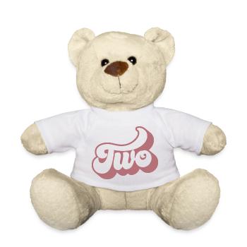 Two 2nd Birthday For Girls 2 Years Old - Teddy Bear - white - Front