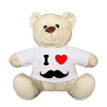 I ♥ Moustache - Teddy - Weiß - Vorne