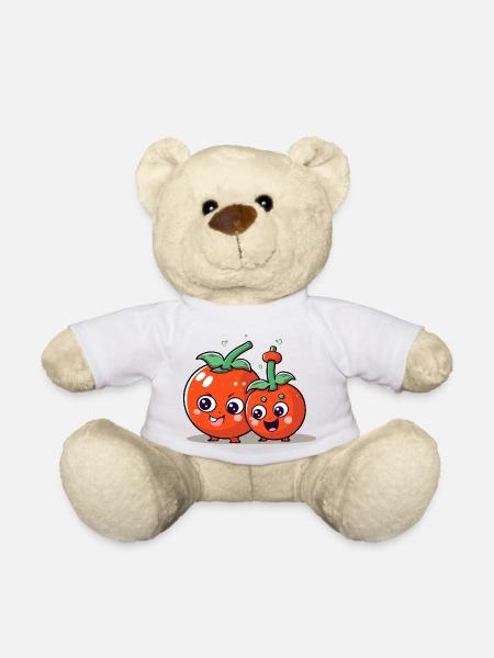 Bak and bik kawaii tomatoes - Teddy Bear - white