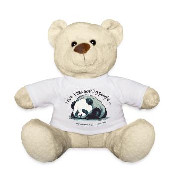 I Don't Like Morning People Panda Saying - Teddy Bear - white - Front
