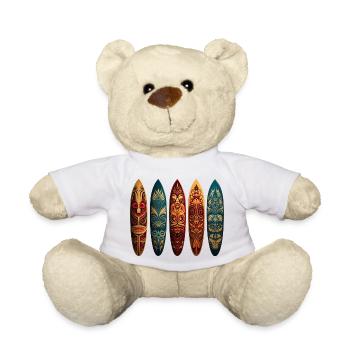 Art polynésien sur différentes planches de surf - Nounours - blanc - Devant