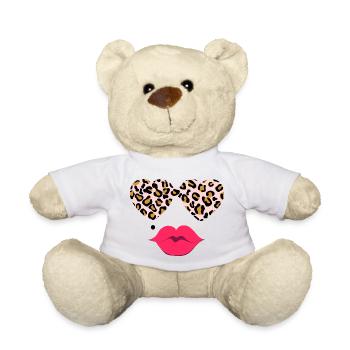 Lunettes léopard avec des lèvres - Nounours - blanc - Devant