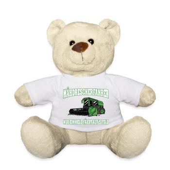 Mähdrescherfahrer Nur ein Held fährt auf´s Feld - Teddy - Weiß - Vorne