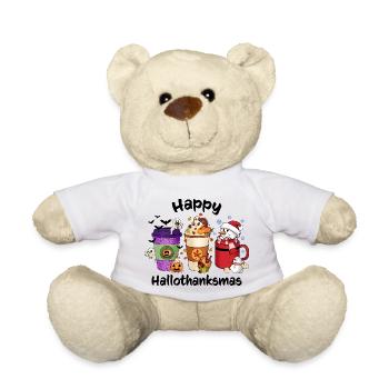 Happy Hallothanksmas Vibes Coffee - Teddy Bear - white - Front