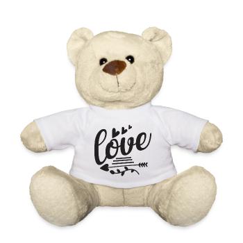 Love mit Pfeilen und Herzen - Teddy - Weiß - Vorne