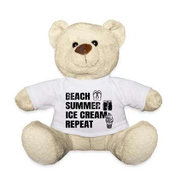 Beach Summer Ice Cream Repetition - Teddy Bear - white - Front