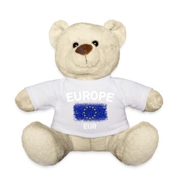 Europe Circle Flag Brush - Teddy Bear - white - Front