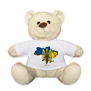 Ukraine outline trident Zelensky - Teddy Bear - white - Front