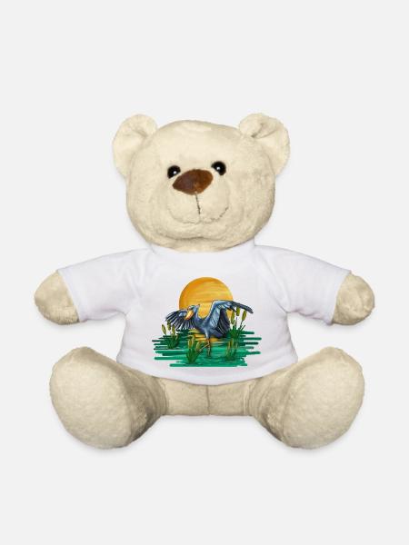 Schuhschnabel Vogel Ornithologe Wald I Geschenk - Teddy - Weiß