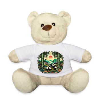 Pandas Inspired by Traditional Chinese Art - Teddy Bear - white - Front