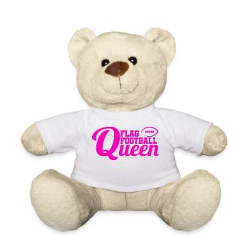 Flag Football Queen Flaggies Girls Women - Teddy Bear - white - Front