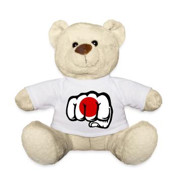 Drapeau du Japon main poing - Nounours - blanc - Devant