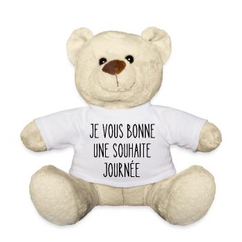 je vous bonne une souhaite journée - Nounours - blanc - Devant