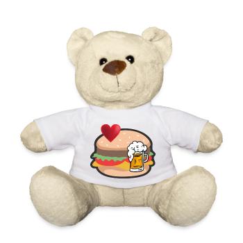Burger mit Bier - Teddy - Weiß - Vorne