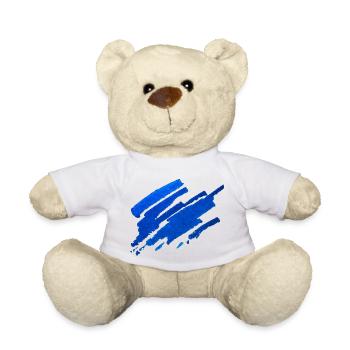 Farbe - Blau - Abstrakt - Teddy - Weiß - Vorne
