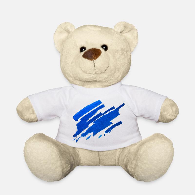 Farbe - Blau - Abstrakt - Teddy - Weiß