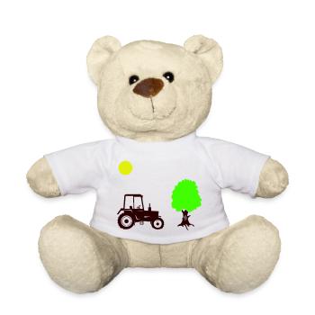 Tractor 1 - Teddy Bear - white - Front