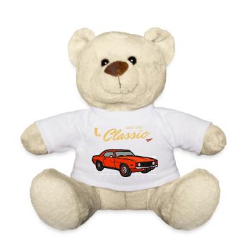 Classic Red Muscle Car Illustration - Teddy Bear - white - Front
