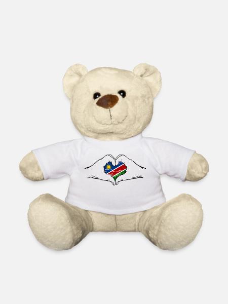 Namibia Flagge Herzform used - Teddy - Weiß