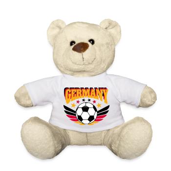 Fußball Shirt Deutschland Retro College Look - Teddy - Weiß - Vorne